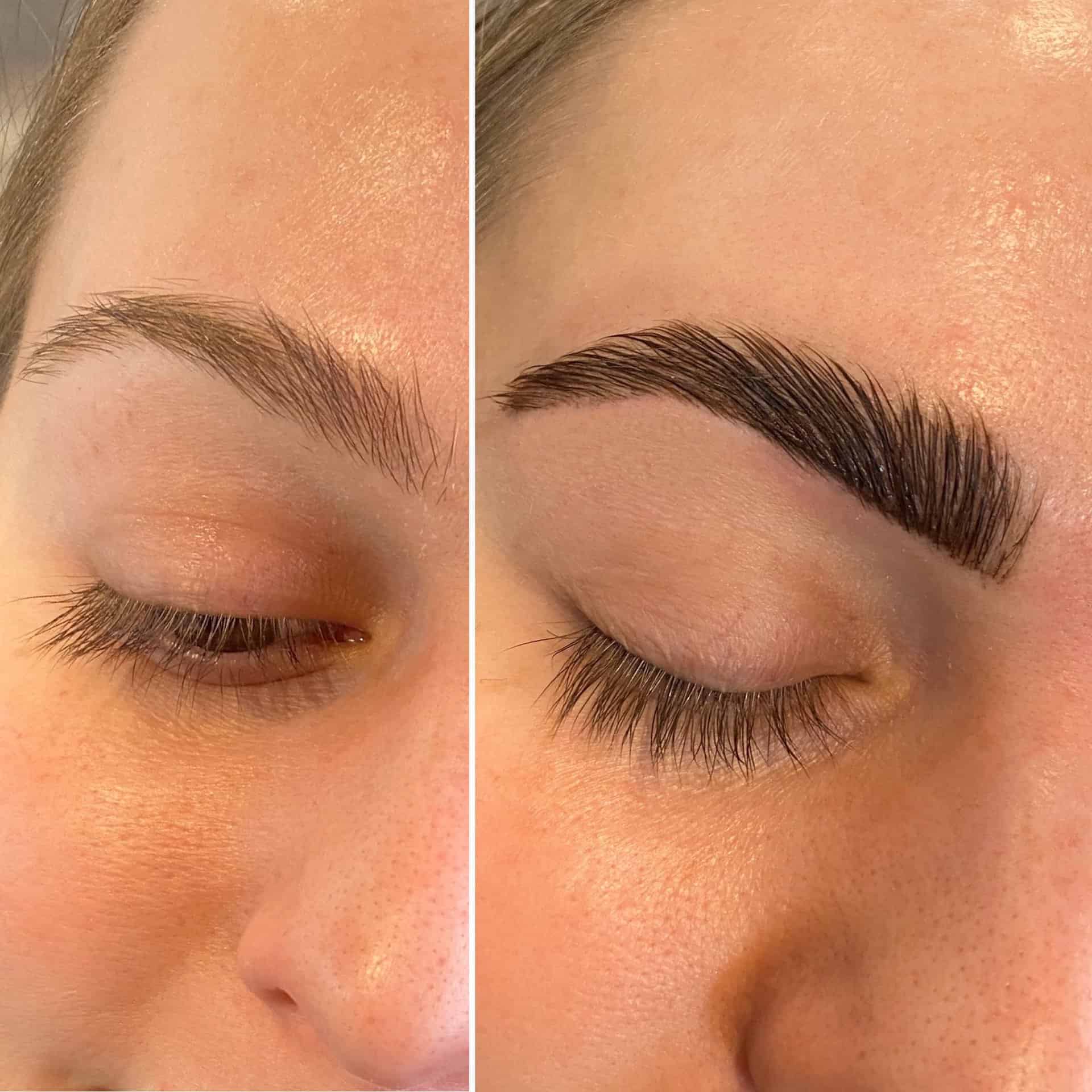 Before and After Brow Lamination